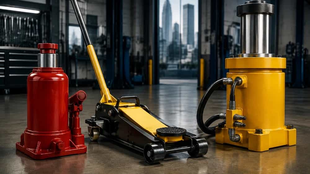 Types of industrial and urban hydraulic jacks